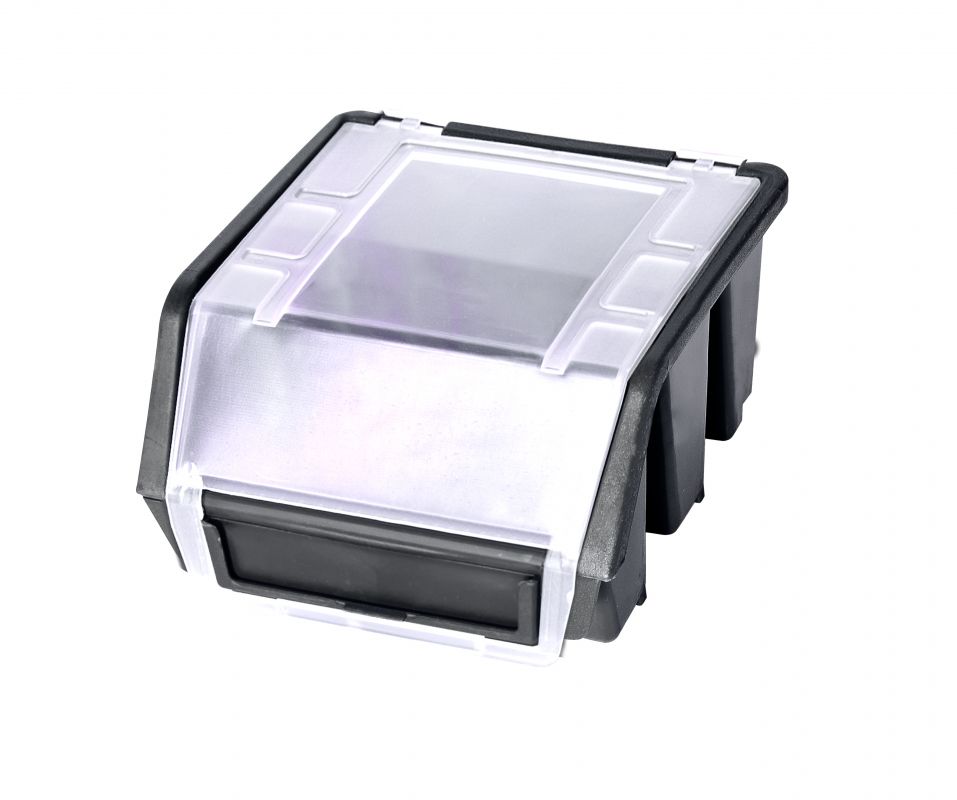 Plastový box na šroubky ERGOBOX mini - 116x112x75 mm - černý s víkem