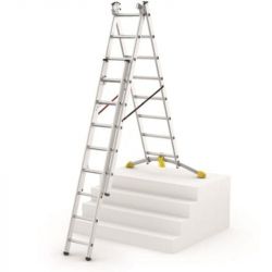 Hliníkový žebřík HAILO hobby 2x9+8 příček s obloukovou patou